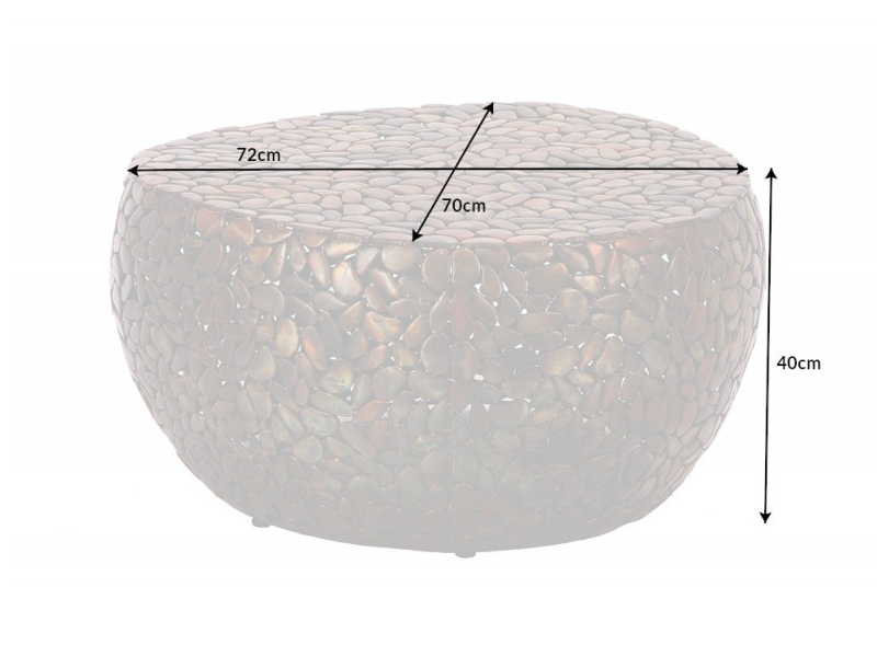 stolik kawowy ręcznie robiony stone 70 cm, wymiary